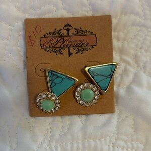 Turquoise and Gold Earrings